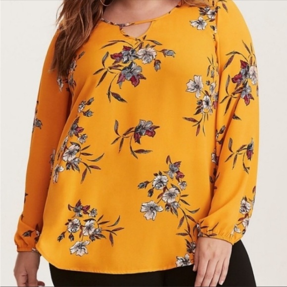 torrid Tops - Torrid Yellow Floral Top